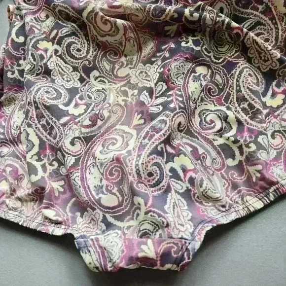 Lands' End Women's One Piece Pink Paisley Swimsuit 50s Style Size 12 - Picture 7 of 10